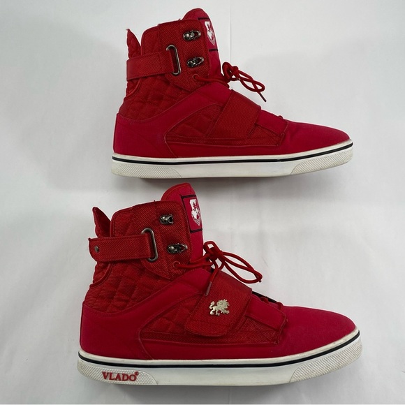 VLADO ATLAS 2 High Top Sneakers Red Lace Up Men’s Size 12 Shoes IG-1500-5C - Picture 2 of 16